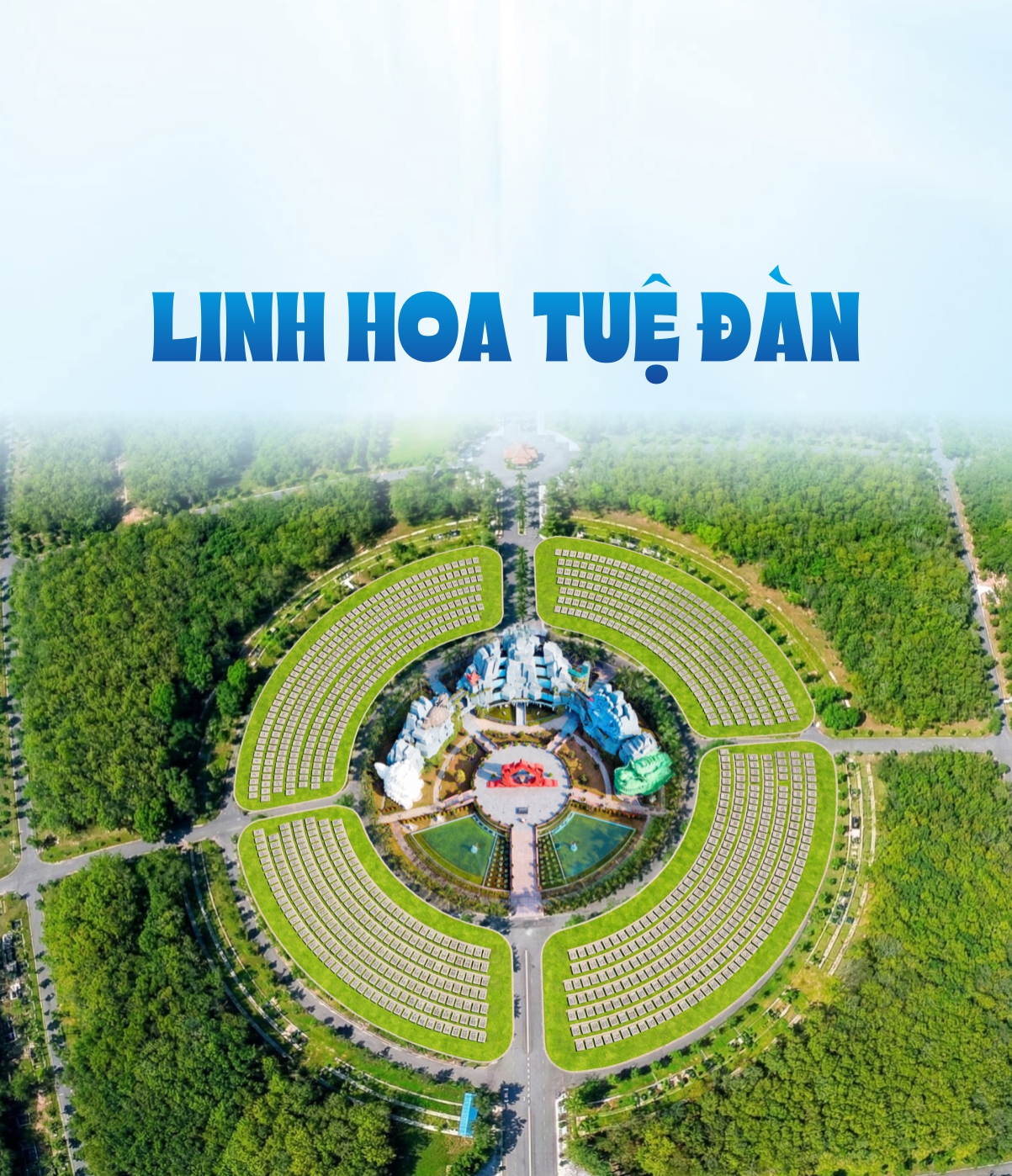 tranquil cemetery section with a small stream, bamboo groves and zen architectural elements in soft light